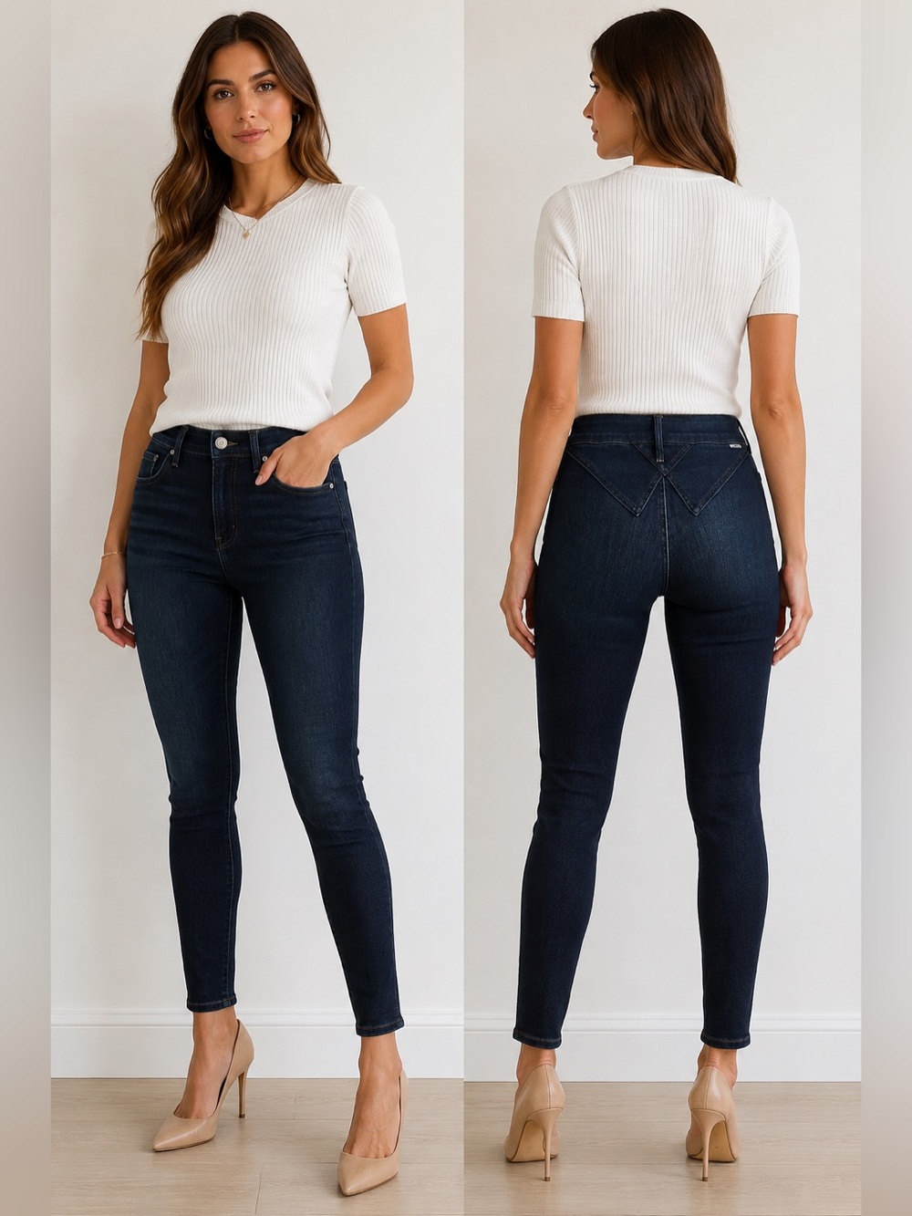 MOTHER Diamond Swooner Jean SZ 25 Dk Wash High Rise Skinny Stretch Premium Denim